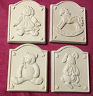 1999 Brown Bag Toybox Cookie Stamping Tiles W Wood Crate Set Of 4 Unused Tiles