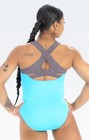 New Jordan Chiles Gk Elite Leotard Gymnastics Nautical Illusion Bling Aqua Sz Am