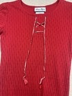 1990s Youth Red Sleeveless Knit Body Suit Size 10 12