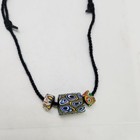 Vtg 3 Old Venetian Glass Pattern Millefiori  African Trade Beads Necklace 
