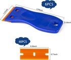Plastic Razor Blade Scraper Tool  6 Pcs Razor Scraper With 60 Pcs Plastic Blades