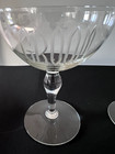 Vtg Bride And Groom Clear Champagne Coupe Toasting Glasses Set Of 2