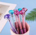 4pcs Creative Stationery Imitation Metal Sense Crystal Rhinestone Ballpoint Pen