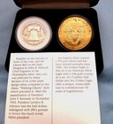 Coin Set  2000 1oz Gold Plated Silver  999 Eagle Coin   1950 s Franklin Half  