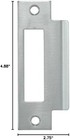 4-7 8  Zinc Plated Strike Plate  large Hole  1 Pack  Silver