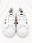 Girls Adidas Superstar J Sneakers Kids Size 3 White Tropical Print Fy2288