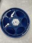 Blue   White Beit Hayotser Ceramic Seder Passover Plate