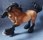 Breyer Custom Gypsy Vanner Dappled Buckskin Horse Statue Ooak