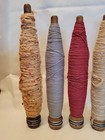 Lot Of 16 Vintage Wood Industrial Quill Bobbins Spool Thread Yarn Textile