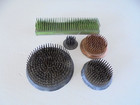 Lot Of 5 Vintage Spiked Metal Flower Frogs Round   Rectangle Shapes