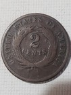 1864 Two Cent Piece 2c Civil War Date Large Motto Us Copper Coin