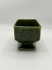 Vintage Ceramic Pottery Planter Vase Green Scroll Pedestal Cottage Chic