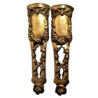 2 Bow Ribbon Flower Gilted Bronze Pediment 7 6 Antique French Salvaged Furniture