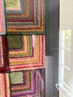 Vtg Latch Hook Geometric Pattern Completed 16 X 16 In  frame 22x22