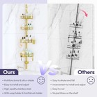 Swtymiki Shower Caddy Tension Pole - 4-tier Corner Organizer Gold 