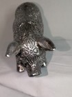 Large Silver Toned Embossed Pig Figurine 12  W 6  H Fun Addition Anywhere