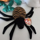 4 Piece Ty Halloween Beanie Baby Lot Spinner Pumkin Sheets Spooky  read Details 