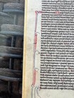 Ca 1250 Medieval Vellum Bible Leaf Proverbs Paris 4 Chapters Scroll Work Blue
