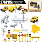 276 Pcs Construction Race Tracks Toy For Kids Truck Car Engineering Road Playset