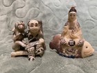 Eight Carved Netsuke Style Resin Figures  Buddha Statues  Chinese Vintage