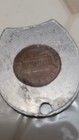 1961-d Lincoln Wheat Cent Encased Coin Horseshoe Good Luck Token Copper