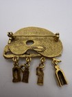 Danecraft Signed Gold Tone Artist Palette Art Brooch Pin Enamel Multicolor