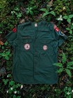 Vintage 1957 Boy Scouts Explorer Green Shirt Eugene Or Valley Forge Pack 22 Asis