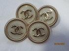 Chanel 4 Cc Logo Front  Light Gold Metal Buttons  19  Mm under 3 4    A Set Of 4