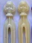 Vtg Clothespins Faces Ladies Rogers Clean Grip Pat Pend Early Plastic 1940-50