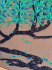 Framed Embroidered Tree Tapestry Textile Art Wall Hanging  Nature Theme