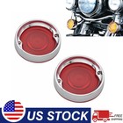 For Harley Touring Road Glide 2x Red Turn Signal Light Bezels Visor Lens Cover