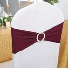 Peomeise 25pcs Burgundy Spandex Chair Sashes With Buckle Slider For Wedding     