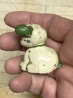 Antique Hubley Cast Iron Green  White  Puppy Dog Paperweight Original Paint