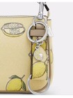 Coach Lemon Printed Trigger Snap Bag Charm Key Ring