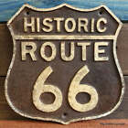 Route 66 Cast Iron Embossed Plaque With Painted Antique Finish  7 5  X 7 5  