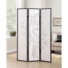 3 Panel Oriental Shoji Room Divider Screen Black Japanese Style Folding