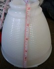 Two Vtg Deco Milk Glass Lamp Shade Light Diffuser Torchiere White Waffle 5 5 