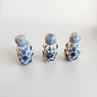 Chinoiserie 3 Blue   White Wise Monkey Figurines Hear  See  Speak No Evil