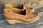 Vintage Connie Moccasin Loafers Womens Size 8n Wedge Slip On Shoes Brazil Made