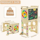 4-in-1 Toddler Standing Tower foldable Standing Tower With Blackboard And Woo   