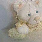 1988 Fisher Price Puffalump 10  White Baby Bear Yellow W  Rattle Plush