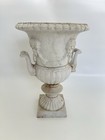 Antique Victorian Ornate Cast Iron Urn Handled Garden Planter Decor Shabby Chic