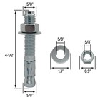 5 8  X 4-1 2  Wedge Anchor Bolt Fastener For Concrete Cement - Zinc-plated  100 
