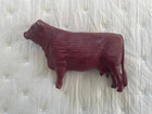Vtg Red   Brown Cow Figure  Toy 3 25    Ertl Or Mold-a-rama   Plastic Farm Animal