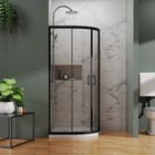 1 4 tempered Glass Matte Black Double Sliding Door 36 x72 walk In Shower Door
