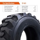 12-16 5 Sks Skid Steer Tire 12pr Heavy Duty 12x16 5 Extreme Durability Bobcat