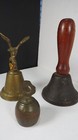Vintage Bells 1   Brass School Bell Wooden Handle Plus 2 Others 3 Bells 1 Price