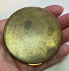 Vintage Enamel  jeweled  Top Compact Gold Tone W  Mirror   Powder Puff Unsigned