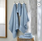 Better Homes   Gardens Soft Cotton Popcorn Textured 6 Piece Blue Bath Towel Set