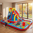 Kids Inflatable Bounce House Water Park Water Slide Climbing Jumping Dual Pools